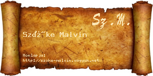 Szőke Malvin névjegykártya